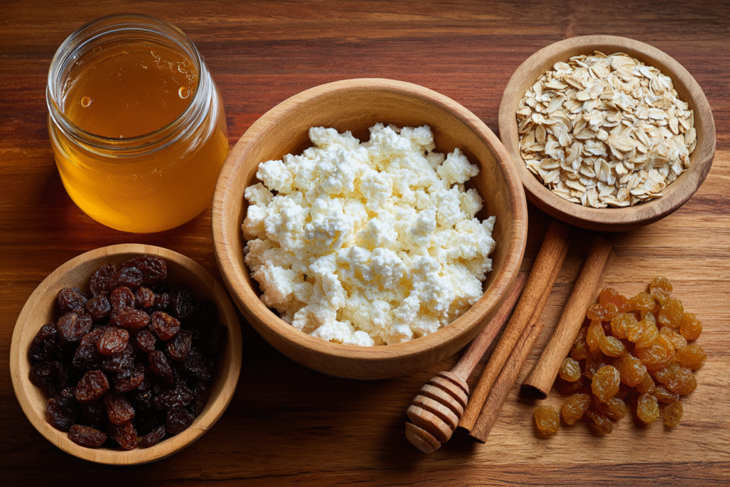 ingredients for cottage cheese oatmeal cookies recipe